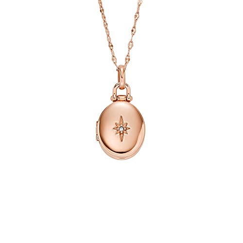 FOSSIL Halskette für Frauen Locket Collection Rose Gold-Tone Edelstahl Kette Halskette, Länge: 450mm+50mm, JF04429791 von Fossil