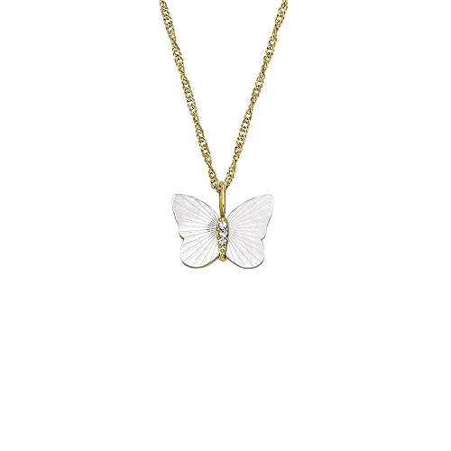 FOSSIL Halskette für Frauen Radiant Wings Weiße Perlmutt Schmetterlingskette, Länge: 406mm+60mm, Breite: 13.2mm, Höhe: 11mm, JF04424710 FOSSIL Halskette für Frauen Radiant Wings Weiße Perlmutt Schmetterlingskette, Länge: 406mm+60mm, Breite: 13.2mm, Höhe: 11mm, JF04424710 von Fossil