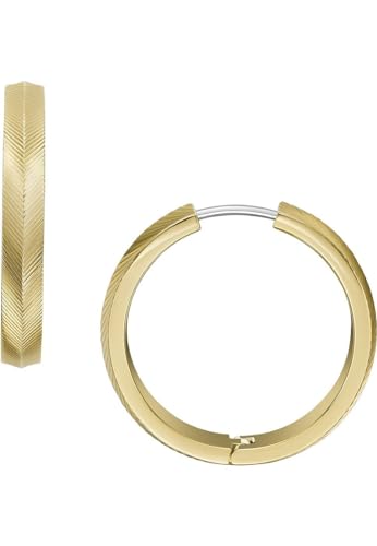 Fossil Damen Goldfarbener Edelstahl mit Ringverschluss Ohrringe von Fossil