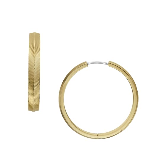 Fossil Damen Goldfarbener Edelstahl mit Ringverschluss Ohrringe von Fossil