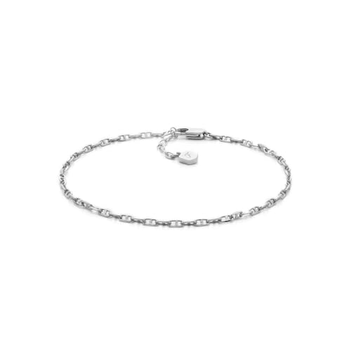 Fossil Heritage Damen Edelstahlarmband mit Karabiner oder Knebelverschluss, Silberner Kelch von FOSSIL