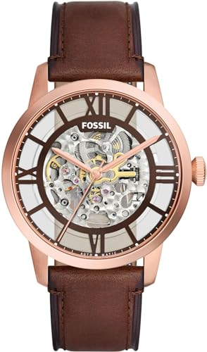 Fossil Herren Analog Automatik Uhr mit Leder Armband ME3259 von Fossil