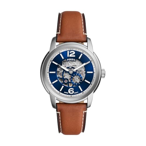 Fossil Herren Analog Automatik Uhr mit Leder Armband ME3263 von FOSSIL