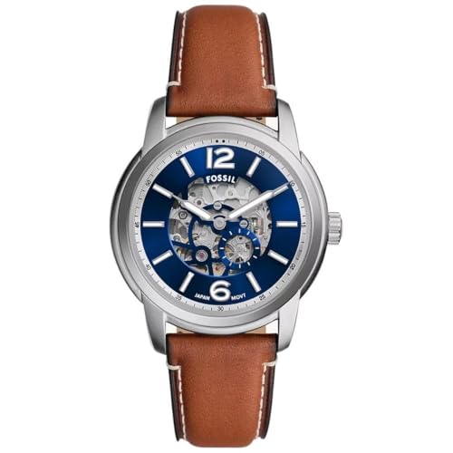 Fossil Herren Analog Automatik Uhr mit Leder Armband ME3263 von FOSSIL