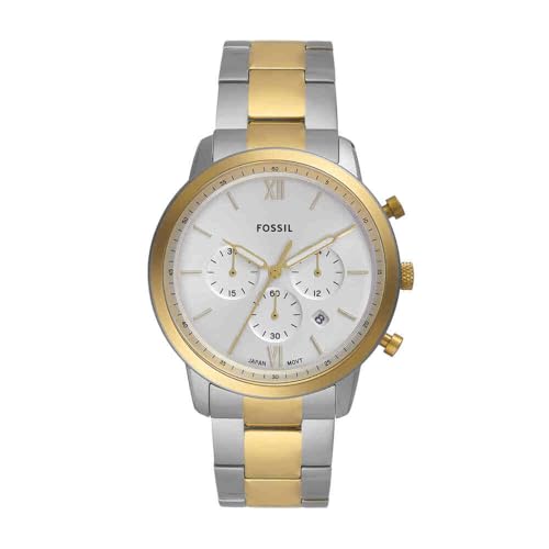 Fossil Herren Analog Quarz Uhr mit Edelstahl Armband FS6112 von FOSSIL