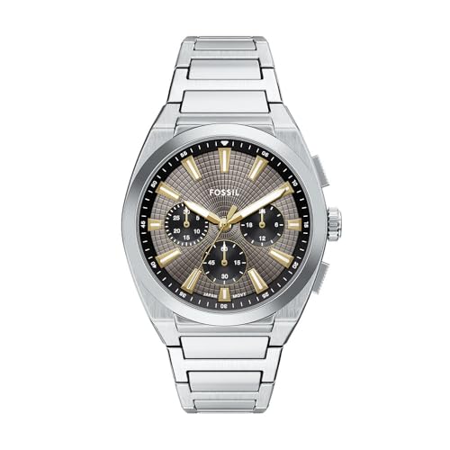 Fossil Herren Analog Quarz Uhr mit Edelstahl Armband FS6128 von FOSSIL