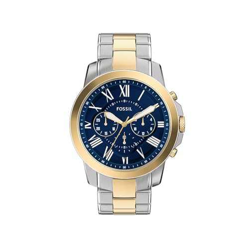Fossil Herren Analog Quarz Uhr mit Edelstahl Armband FS6132 von FOSSIL