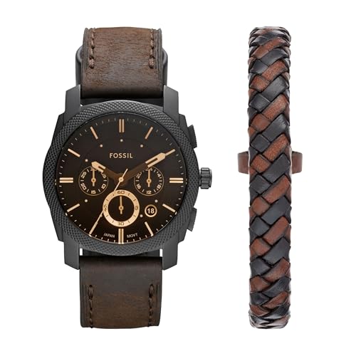 Fossil Herren Analog Quarz Uhr mit Leder Armband FS5251SET von Fossil