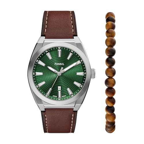 Fossil Herren Analog Quarz Uhr mit Leder Armband FS6080SET Fossil Herren Analog Quarz Uhr mit Leder Armband FS6080SET von Fossil