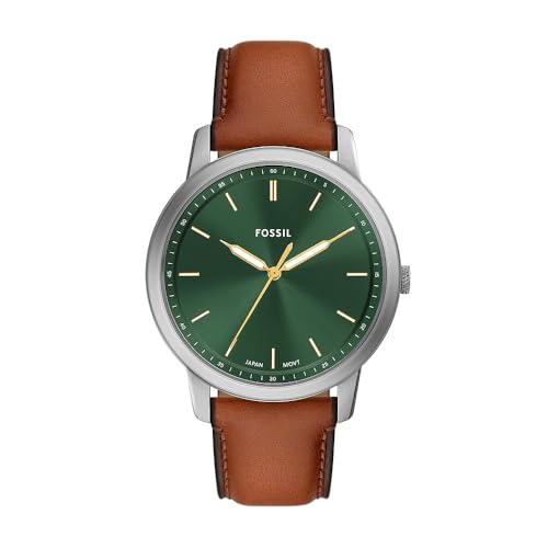 Fossil Herren Analog Quarz Uhr mit Leder Armband FS6094 von Fossil