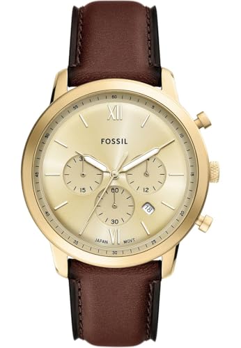 Fossil Herren Analog Quarz Uhr mit Leder Armband FS6113 von Fossil