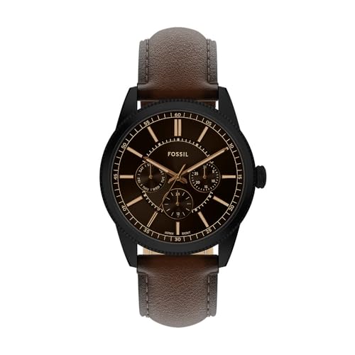 Fossil Herren Analog Quarz Uhr mit Leder Armband FS6138 von FOSSIL