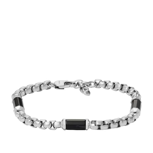 Fossil Herrenarmband All Stacked Up Beads Achat schwarz, JF04604040 von Fossil