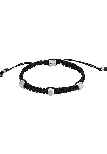 Fossil Herrenarmband, Edelstahl- und Lederarmband mit Schiebeverschluss von FOSSIL