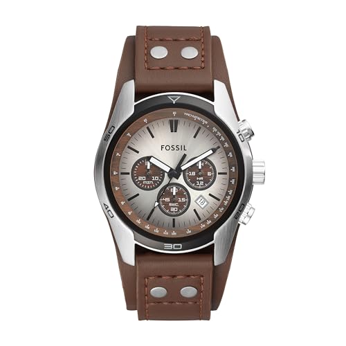 Fossil Coachman Uhr für Herren, Quarz-Chronographenwerk mit Lederarmband von Fossil