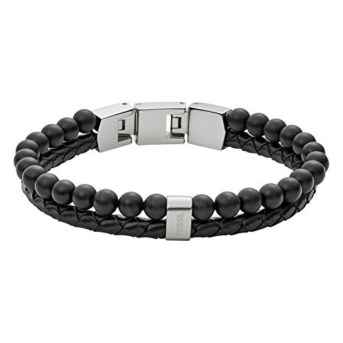 Fossil Armband Für Männer, Innenlänge: 180mm + 15mm Schwarz & Silber Edelstahlarmband, JF02763040 von FOSSIL