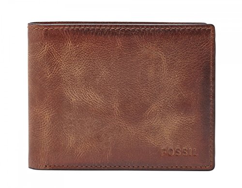 Fossil Brieftasche für Herren Derrick, Leder Bifold braun 11,5 cm L x 2 cm B x 9 cm H ML3681200 von Fossil