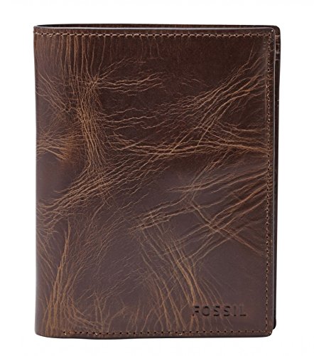 Fossil Geldbörse für Herren Derrick, 100% Leder Bifold Dunkelbraun 10 cm L x 2.5 cm B x 13 cm H ML3686201 von Fossil