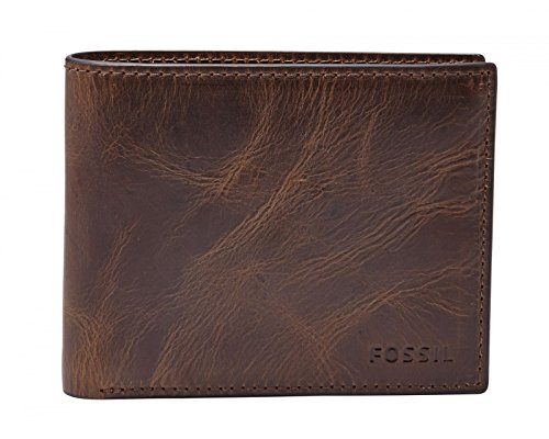 Fossil Geldbörse für Herren Derrick, Leder Bifold Dunkelbraun 11,43 cm L x 1,9 cm B x 8,89 cm H ML3681201 von Fossil