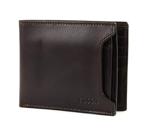 Fossil Brieftasche für Herren Derrick, 100% Leder Bifold Dunkelbraun 11,5 cm L x 2 cm B x 9 cm H ML3685201 von Fossil