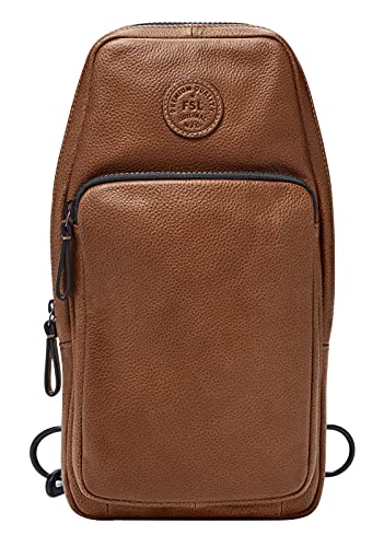 Fossil Tasche für Männer Sport, Leder/Polyester, Nylon Trim Crossbody Medium braun 18,19 cm L x 3,81 cm B x 34,29 cm H MBG9529210 von Fossil