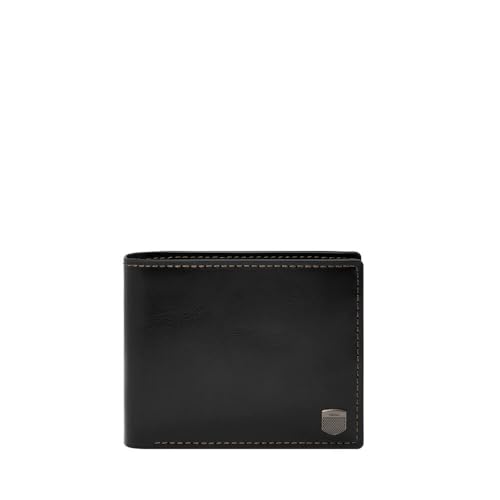 Fossil Herren Hayes Reisezubehör-Bi-Fold-Brieftasche, Dunkelschwarz, 11.43 cm L x 2.54 cm W x 9.53 cm H von FOSSIL