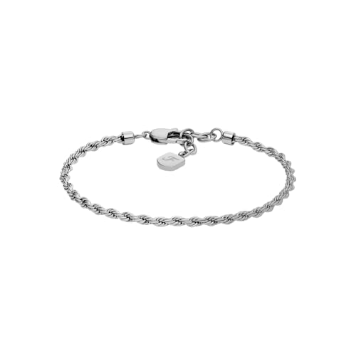 Fossil Edelstahlarmband für Herren mit Karabiner oder Faltschließe, Kühles Silber von Fossil