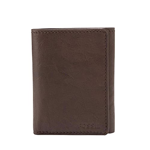 Fossil Herren Leder Trifold Geldbörse, Ingram Brown, Einheitsgröße von Fossil