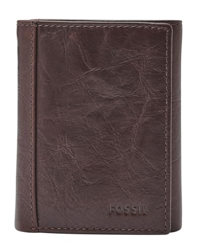 Fossil Brieftasche für Männer Neel, Leder Trifold braun 8,255 cm L x 1,905 cm B x 10,16 cm H ML3869200 von Fossil