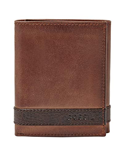 Fossil Brieftasche für Männer Quinn, 100% Leder Trifold braun 8,5 cm L x 2 cm B x 10 cm H ML3645200 von Fossil