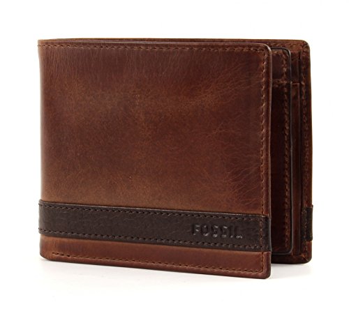 Fossil Brieftasche für Herren Quinn, 100% Leder Bifold braun 11,4 cm L x 2,5 cm B x 9,5 cm H ML3653200 von Fossil