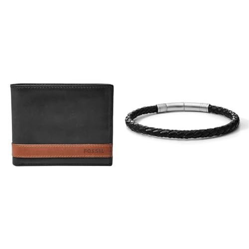 Fossil Herren Quinn Leder Bifold Geldbörse 11,5 cm L x 2 cm B x 9 cm H Herren Armband Leder JF00510797 von FOSSIL