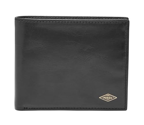 Fossil Brieftasche für Männer Ryan, Leder Bifold schwarz 11,4 cm L x 2,5 cm B x 9,5 cm H ML3736001 von Fossil