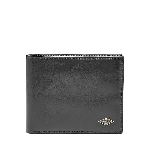 Fossil Geldbörse für Herren Ryan, Leder Bifold schwarz 10,8 cm L x 1,91 cm B x 8,89 cm H ML3729001 von Fossil