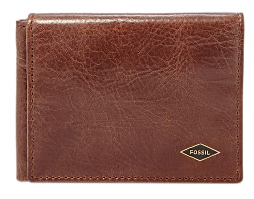 Fossil Brieftasche für Männer Ryan, Leder Trifold Dunkelbraun 10,16 cm L x 1,9 cm B x 8,3 cm H ML3733201 von Fossil