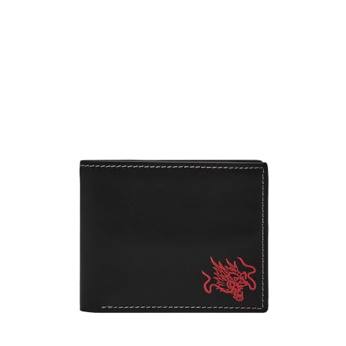 Fossil Herren Steven Schwarz Leder Bifold Geldbörse, ML4618001 von Fossil