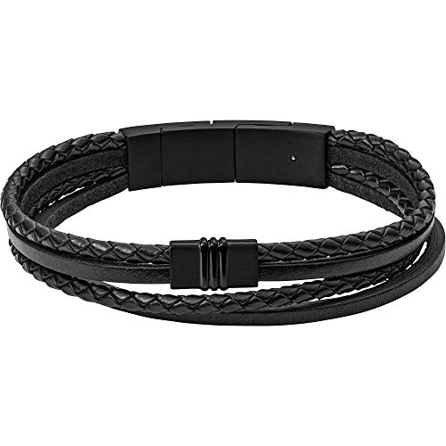Fossil Armband Für Männer Vintage Casual, Innenlänge: 175mm - 190mm Schwarz Edelstahlarmband, JF03098001 von FOSSIL