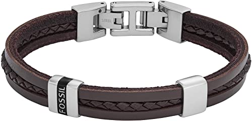 Fossil Herrenarmband aus Edelstahl oder Leder mit Faltverschluss von FOSSIL