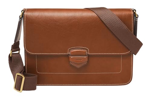 Fossil Herrentasche Lennox, LiteHide braune Messenger Tasche aus Leder, L: 35,6 cm, B: 5,1 cm, H: 25,4 cm, MBG9613210 von Fossil