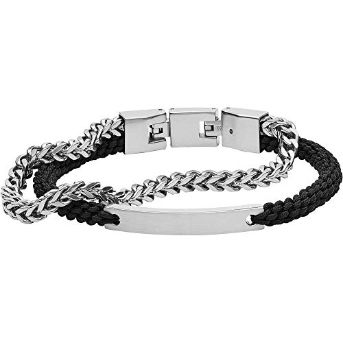 FOSSIL Armband Für Männer Vintage Casual, Innenlänge: 180mm - 195mm Silber Edelstahlarmband, JF03325040 von Fossil