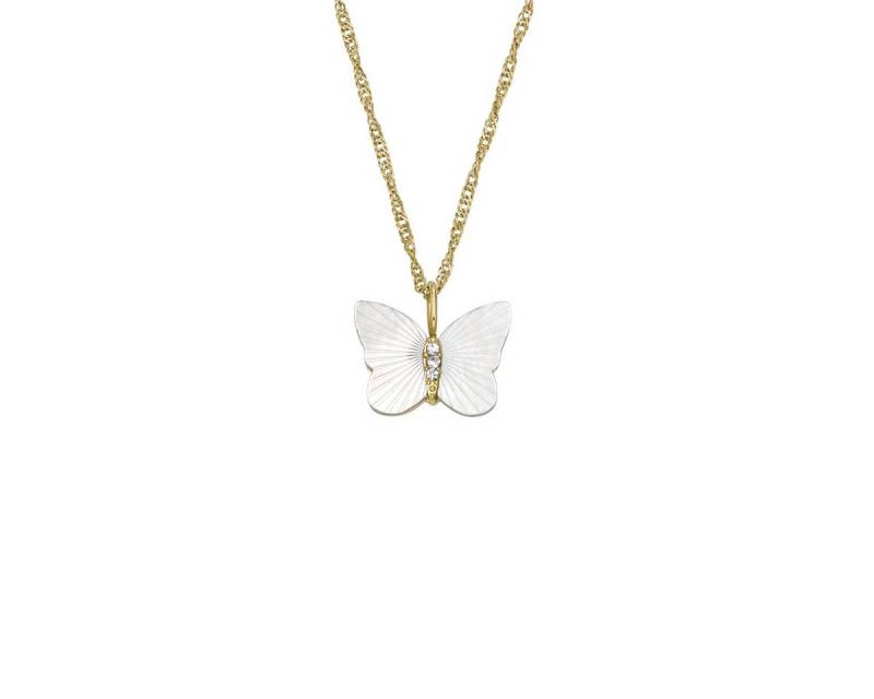 Fossil Kette mit Anhänger JF04424710 Halskette mit Anhänger Damen Wings Butterfly Perlmutt Gold von Fossil