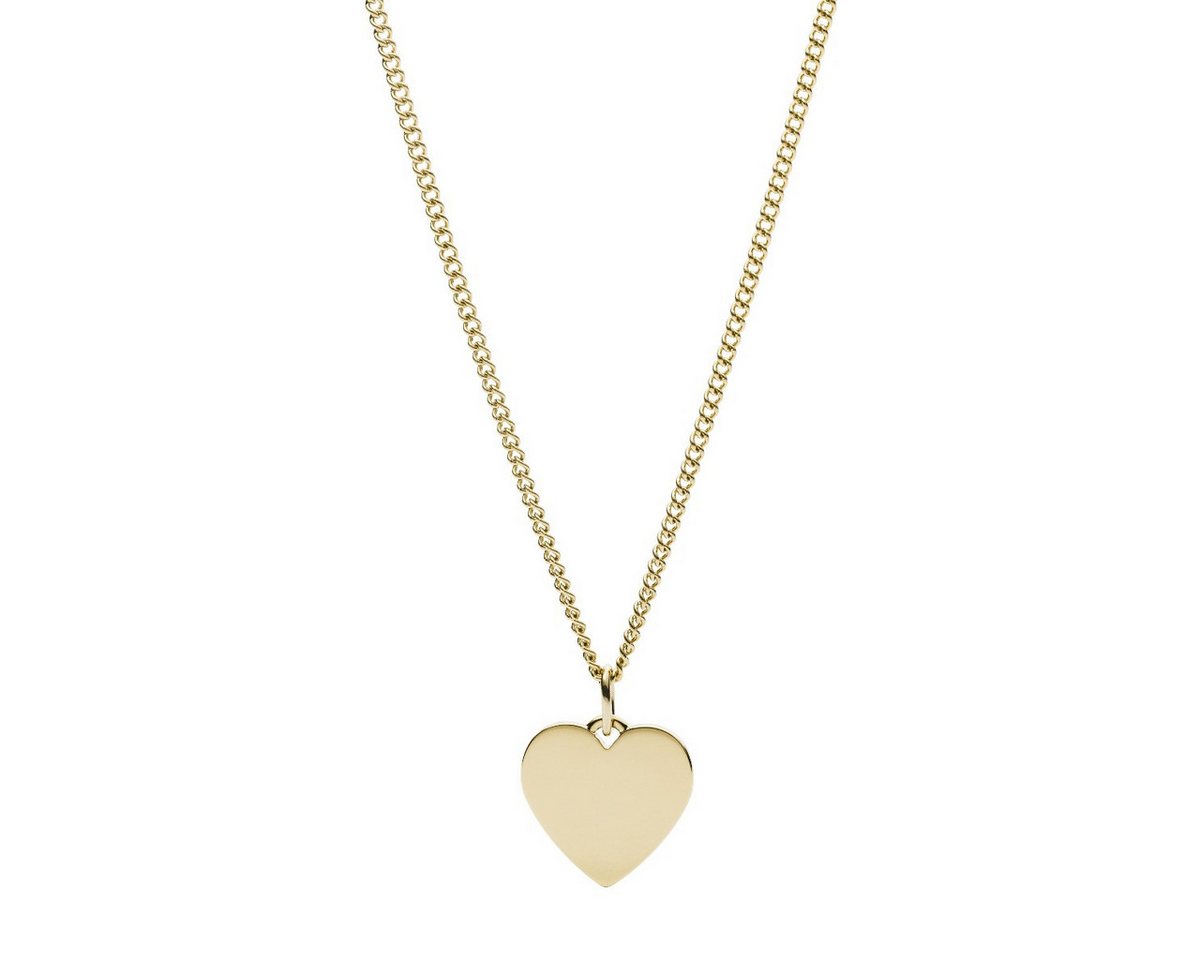 Fossil Kette mit Anhänger Kette Damen Drew Heart Edelstahl Goldfarben JF03080710 von Fossil