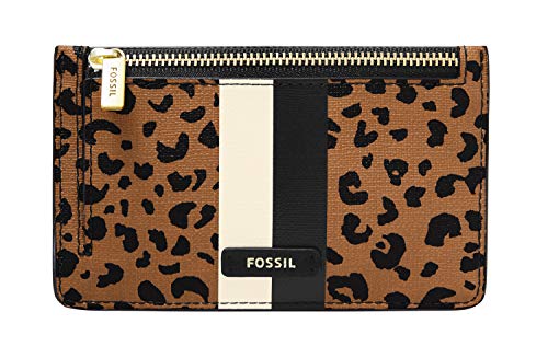 Fossil Brieftasche für Frauen Logan, 100% PVC/Polyurethan Trim Kartenetui Gepardenfarbe 13,8 cm L x 0,4 cm B x 8,5 cm H SL6356989 von Fossil