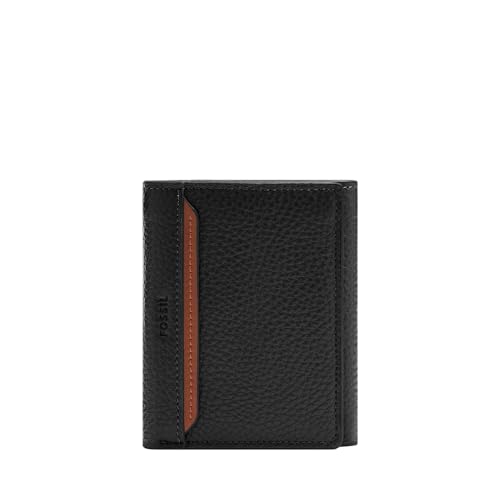 Fossil Men's Huntington Tri-Fold Wallet, Black von FOSSIL
