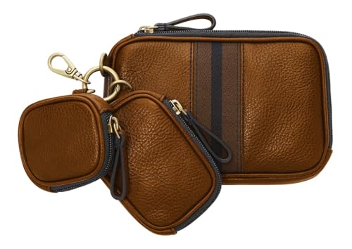 Fossil Geschenk für Männer Tech, Leder/Leder, NylonGewebe, Zinklegierung Trim Pouch Kastanien Farbe 17.78cm L x 3.175cm B x 12.065cm H MLG0718215 von FOSSIL