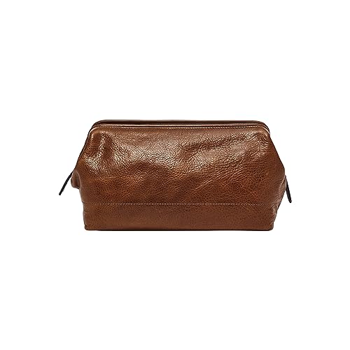 Fossil Geschenk für Männer Reise, Leder Rasierset cognac 26,7 cm L x 14,6 cm B x 15,3 cm H MLG0724222 von Fossil