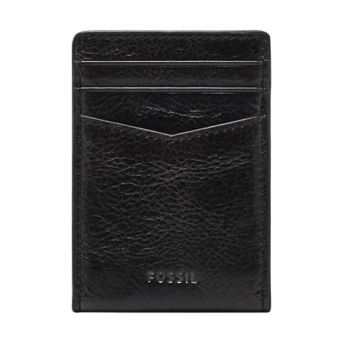 Fossil Brieftasche für Männer Andrew, Eco Leder Kartenetui schwarz 7,7 cm L x 0,7 cm B x 10,8 cm H ML4173001 von Fossil