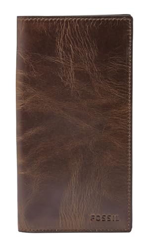 Fossil Geldbörse für Herren Derrick, 100% Leder Bifold Dunkelbraun L: 8,9 cm, B: 1,3 cm, H: 17,1 cm ML3683201 von Fossil