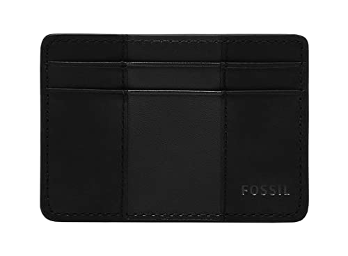 Fossil Brieftasche für Herren Everett, Leder/PVC Kartenetui schwarz 10,2 cm L x 0,6 cm B x 7,0 cm H ML4398001 von Fossil