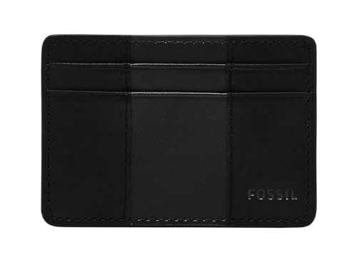 Fossil Brieftasche für Herren Everett, Leder/PVC Kartenetui schwarz 10,2 cm L x 0,6 cm B x 7,0 cm H ML4398001 von FOSSIL